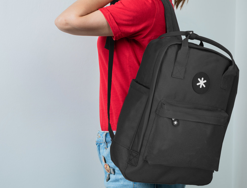 MOCHILA 2 ASAS E BOLSOS EXTERIORES PRETO 300X115X390 MM