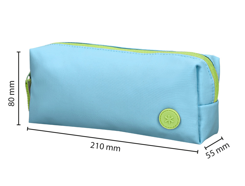 ESTOJO ESCOLAR ANTARTIK 1 COMPARTIMENTO COMPLEMENTO DA MOCHILA TEENS COR TURQUESA 80X55X210 MM