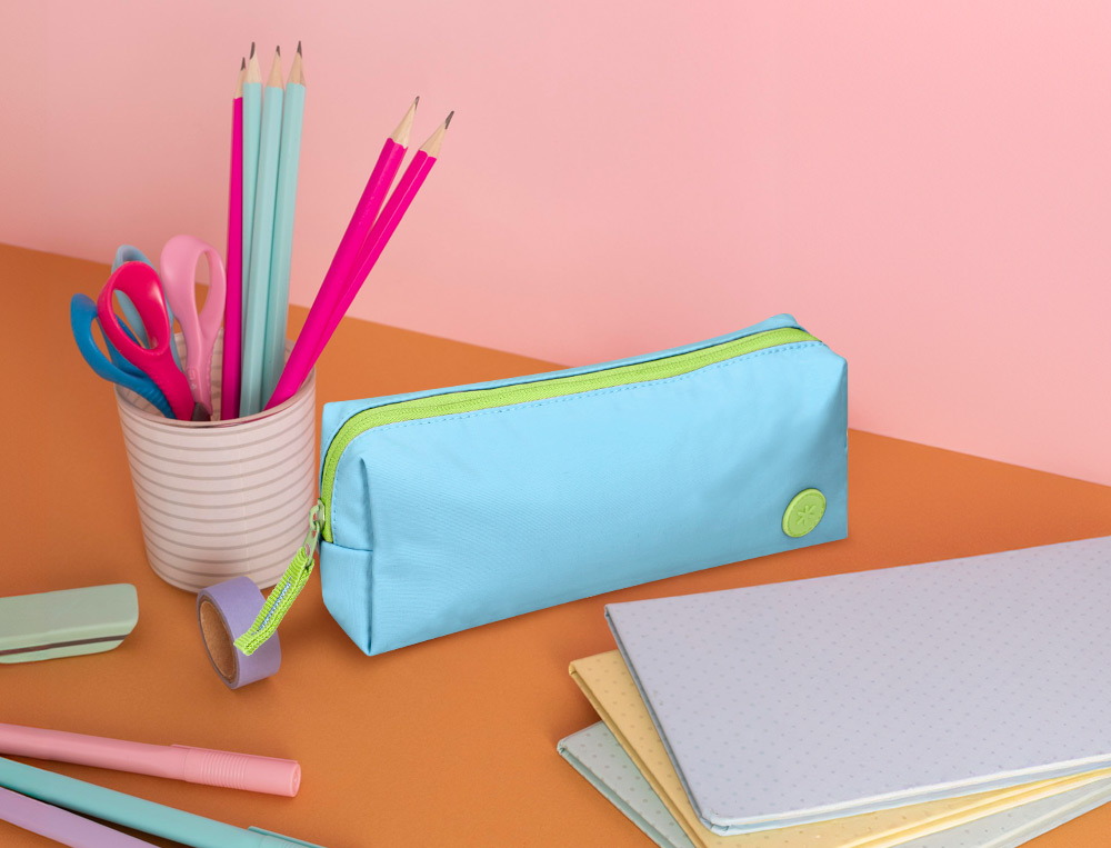 ESTOJO ESCOLAR ANTARTIK 1 COMPARTIMENTO COMPLEMENTO DA MOCHILA TEENS COR TURQUESA 80X55X210 MM