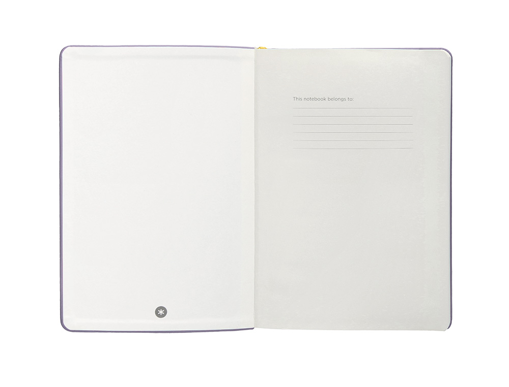 CADERNO COM ELASTICO ANTARTIK NOTES CAPA DURA A4 PAUTADO ROXO E AMARELO 100 FOLHAS 80 GR FSC