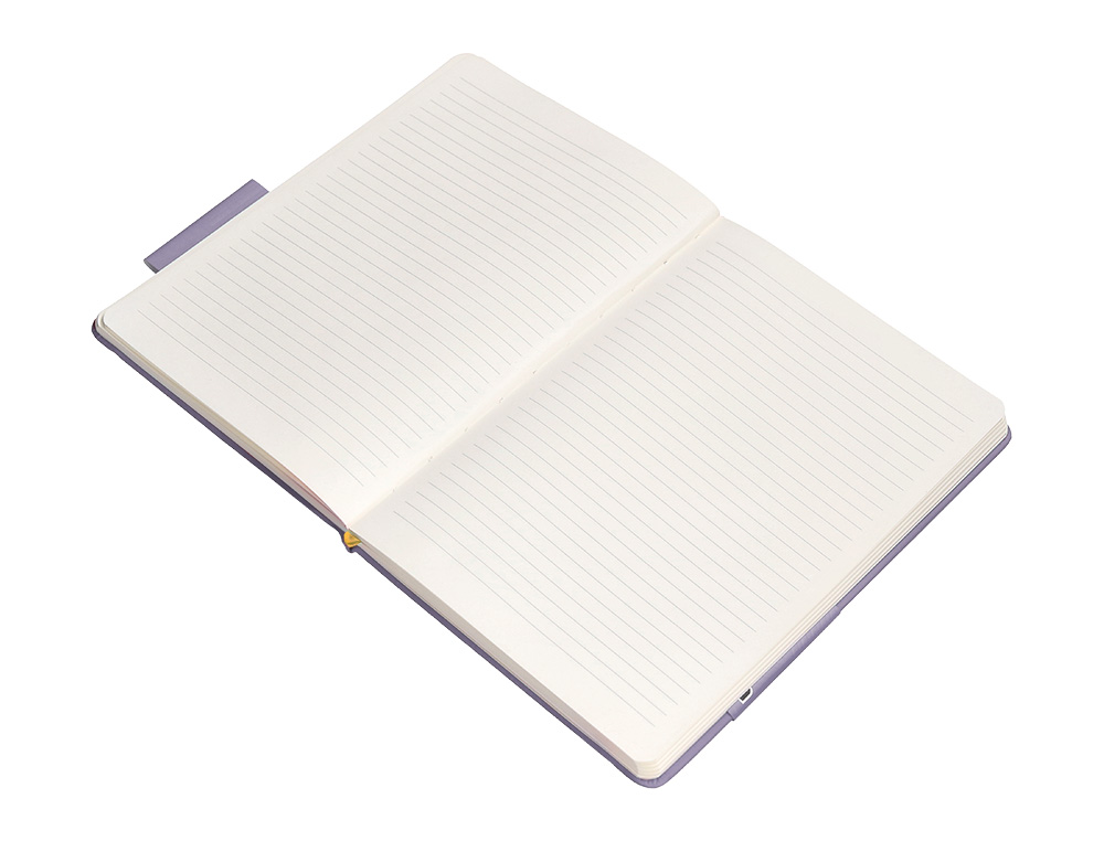 CADERNO COM ELASTICO ANTARTIK NOTES CAPA DURA A4 PAUTADO ROXO E AMARELO 100 FOLHAS 80 GR FSC