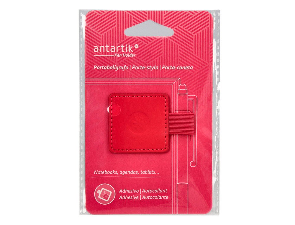 PORTABOLIGRAFO AUTOADHESIVO ANTARTIK PARA CUADERNO NOTE CON ELASTICO HASTA 15 MM GROSOR 80 MM FUCSIA 40X40 MM
